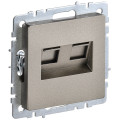 IEK BRITE BASE Шампань Розетка двойная RJ11RJ45 кат.5E РКТ12-БрШ