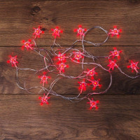 Гирлянда светодиодная Звездочки 2.8м 20LED красн. 4Вт IP20 Neon-Night 303-034