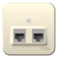 BLANCA О/У РОЗЕТКА двойная компьютерная RJ45, кат.5E, ИЗОЛ.ПЛ., МОЛОЧНЫЙ BLNIA045452