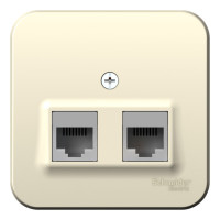 BLANCA О/У РОЗЕТКА двойная компьютерная RJ45, кат.5E, ИЗОЛ.ПЛ., МОЛОЧНЫЙ BLNIA045452