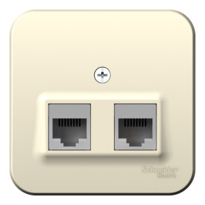 BLANCA О/У РОЗЕТКА двойная компьютерная RJ45, кат.5E, ИЗОЛ.ПЛ., МОЛОЧНЫЙ BLNIA045452