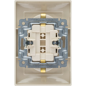 Розетка 2-м СП Valena 16А IP20 2х2PE с заземл. немецк. стандарт в сборе сл. кость Leg 774370