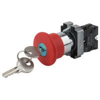 Кнопка Грибок LAY5-BS142 BBG50-LAY5-K04E d22мм 1р 240В с ключом красн. Эра Б0045637