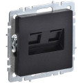IEK BRITE BASE Черный Розетка двойная RJ11+RJ45 кат.5E РК/Т12-БрЧ