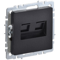 IEK BRITE BASE Черный Розетка двойная RJ11+RJ45 кат.5E РК/Т12-БрЧ
