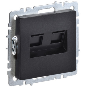 IEK BRITE BASE Черный Розетка двойная RJ11+RJ45 кат.5E РК/Т12-БрЧ