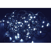 Гирлянда Нить 10м 100LED бел. IP20 провод зел. 230В с контроллером 8 режимов IEK LGDB110-2-100-10-G-S-20
