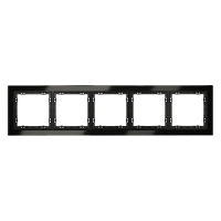 Рамка стеклянная VOLTUM S70 на 5 постов, (черный,стекло)