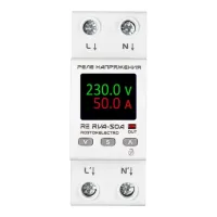 Реле напряжения ROSTOKELECTRO RE RVA-50A с ЖК-дисплеем 46-695