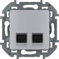 Розетка компьютерной RJ45 2-м Inspiria CAT.6 UTP алюм.  673842