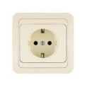 Розетка 1-м СП Mimoza 16А IP20 с заземл. крем./крем. Makel 25028
