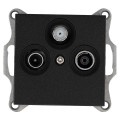 Jasmart Розетка TV+FM+SAT Φ9.5mm проходная с накладкой, цвет Антрацит