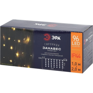 Гирлянда светодиодная Дождь/Занавес 1мх2м 96LED 24В IP44 тепл. свет ( без трансформатора  Б0041911) ЭРА Б0041908