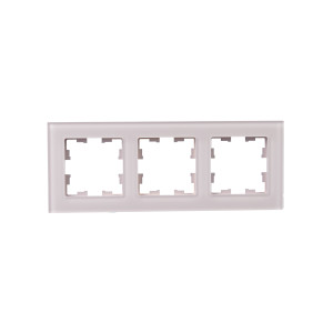 BRITE Рамка 3-местная РУ-3-2-Бр стекло розовый матовый IEK