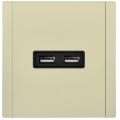 FORTE&PIANO Розетка USB A+A 3,1А FP849M металл слоновая кость IEK