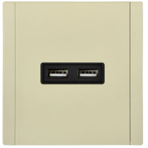 FORTE&PIANO Розетка USB A+A 3,1А FP849M металл слоновая кость IEK
