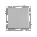 Arvia Electric, L/K Механизм, Выключатель двухклавишный, (серебро)