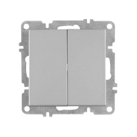 Arvia Electric, L/K Механизм, Выключатель двухклавишный, (серебро)
