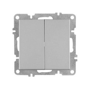 Arvia Electric, L/K Механизм, Выключатель двухклавишный, (серебро)