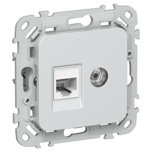FLITE Розетка 2-местная RJ45/TV категория 5Е UTP РКТВ5е-2-0-ФлЖ жемчуг IEK