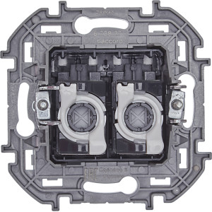 INSPIRIA Розетка компьютерная двойная RJ45 категория 5Е UTP алюминий