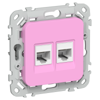 FLITE Розетка 2-местная компьютерная RJ45 категория 6 UTP РК6-2-0-ФлПр пурпурный IEK