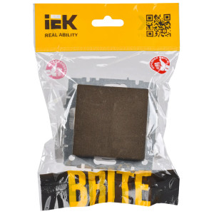 BRITE Выключатель 1-клавишный проходной 10А ВС10-1-6-БрТБ темная бронза IEK