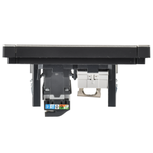 FORTE&PIANO Розетка двойная RJ11+RJ45 кат.5E FP635M металл шампань IEK
