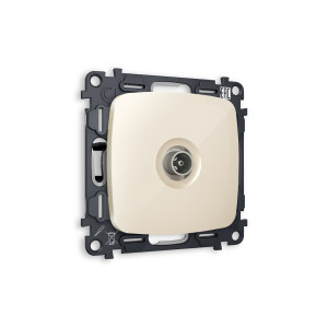 MO313030 Комплект механизма TV розетки проходной OMEGA Бежевый глянец 5-1000 MHz 4dB QUANT OP3130, VM211 AMBRELLA VOLT