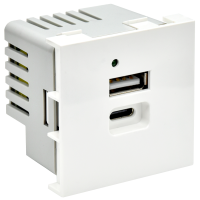 PRIMER РКЮ-25-40-П Розетка USB A+C 5В 4,2А (2 модуля) белая IEK