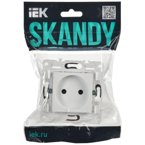 SKANDY Розетка без заземления без защитных шторок 10А SK-R02W арктический белый IEK