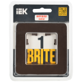 BRITE Рамка 1-местная РУ-1-1-Бр металл коричневый RE AL IEK