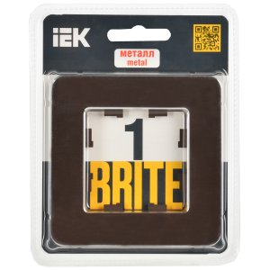 BRITE Рамка 1-местная РУ-1-1-Бр металл коричневый RE AL IEK