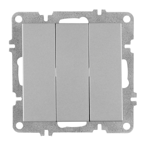 Arvia Electric, L/K Механизм, Выключатель трехклавишный, (серебро)