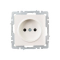 BRITE Розетка 1-местная без заземления с защитными шторками 10А РСш10-2-БрЖ жемчуг IEK