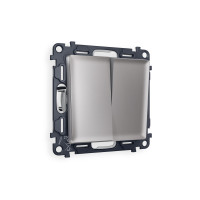 MA503010 Комплект механизма 2-кл выключателя ALFA Сталь матовый QUANT (AP5030, VM115) AMBRELLA VOLT