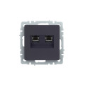 BRITE Розетка компьютерная двойная RJ45 кат.5E РК10-2-БрГ графит IEK
