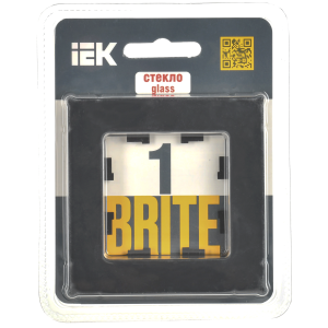 BRITE Рамка 1-местная РУ-1-2-Бр стекло черный матовый IEK