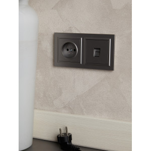 BRITE Розетка компьютерная RJ45 кат.6 РК11-БрС сталь IEK