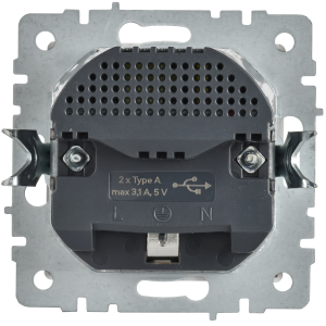 BRITE Розетка 1-местная с заземлением с защитными шторками 16А с USB AA 5В 3,1А РЮш10-2-БрАБ арктический белый IEK