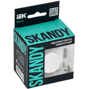 SKANDY Светорегулятор поворотный 600Вт SK-D01W арктический белый IEK