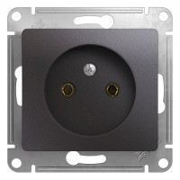 GLOSSA РОЗЕТКА без заземления без шторок, 16А, механизм, ГРАФИТ GSL001341