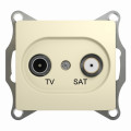 Розетка TV-SAT Schneider Electric GLOSSA, открытый монтаж, бежевый, GSL000298