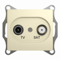 Розетка TV-SAT Schneider Electric GLOSSA, открытый монтаж, бежевый, GSL000298