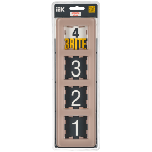 BRITE Рамка 4-местная РУ-4-2-Бр стекло дымчатый RE IEK