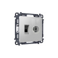 MA412510 Комплект механизма розетки компьютерной + TV оконечной RJ-45 с автоматической защитной шторкой ALFA Серебро глянец QUANT (AP4125, VM195) AMBRELLA VOLT