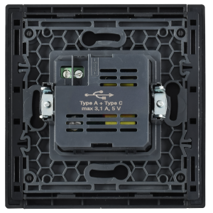 FORTE&PIANO Розетка USB A+C 3,1А FP150 черный IEK