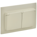 SKANDY Розетка 2-местная и крышкой 16А в сборе IP44 SK-R12B бежевый IEK