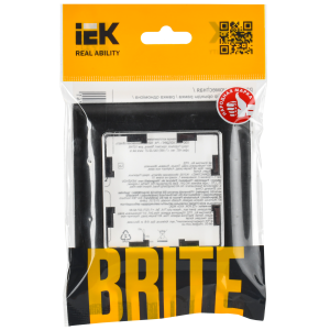 BRITE Рамка 1-местная РУ-1-Бр хром/черный IEK