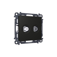 MA813310 Комплект механизма розетки TV оконечной  SAT 5-862MHz 3.5dB950-2150MHz 3.5dB ALFA Черный матовый QUANT AP8133, VM217 AMBRELLA VOLT